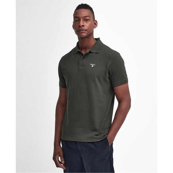バブアー メンズ トップス ポロシャツ コットン Barbour Cotton Polo Shirt Seaweed GN73｜ReVida 店