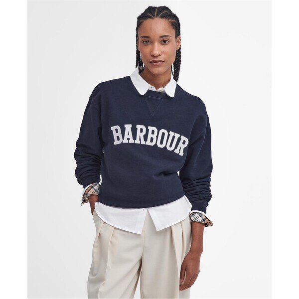バブアー レディース アウター パーカー・スウェット スウェット シャツ Barbour Northumberland Sweatshirt Navy/Cloud ネイビー|ReVida 店
