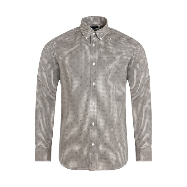 エデンパーク メンズ トップス シャツ プリント Eden Park Khaki shirt with a pattern print KAM11 カーキ