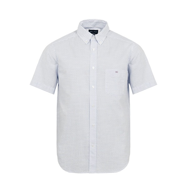 エデンパーク メンズ トップス シャツ コットン Eden Park Blue checked cotton dobby shirt BLM ブルー