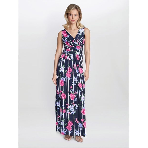 ジーナバッコーニ レディース トップス 衣装 マキシ衣装 プルオーバー マキシ Gina Bacconi Maxene Jersey Maxi Dress NAVY / PINK 米国海軍