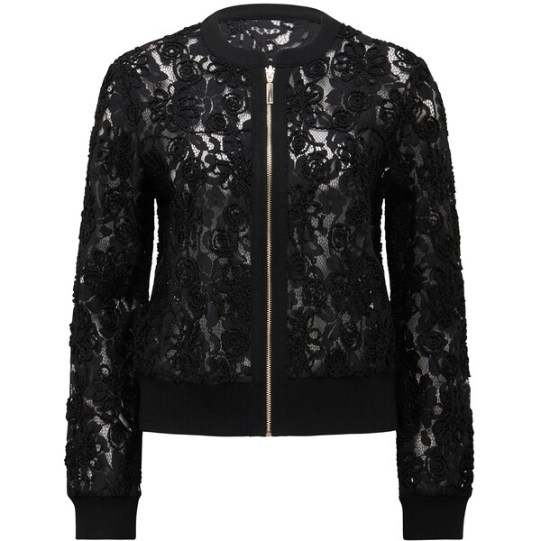 フォーエバーニュー レディース アウター ジャケット・ブルゾン レース ニット ジャケット Forever New Riley Lace Mixed Knit Bomber Jacket Black ブラック｜ReVida 店 14,610円