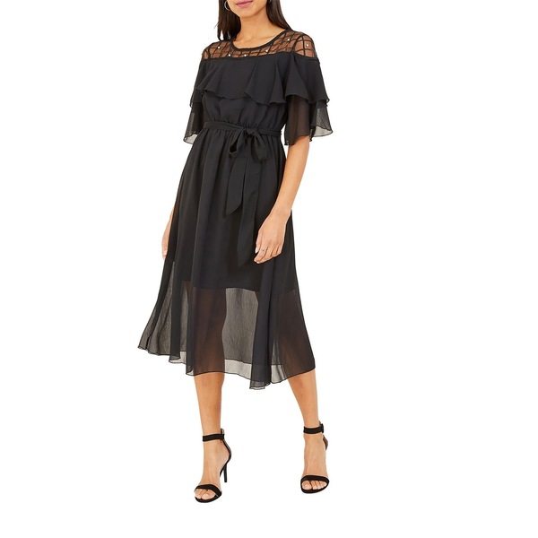 ユミキム レディース トップス ワンピース ミディワンピース ミディ レース Yumi Lace Frill Midi Dress Black ブラック