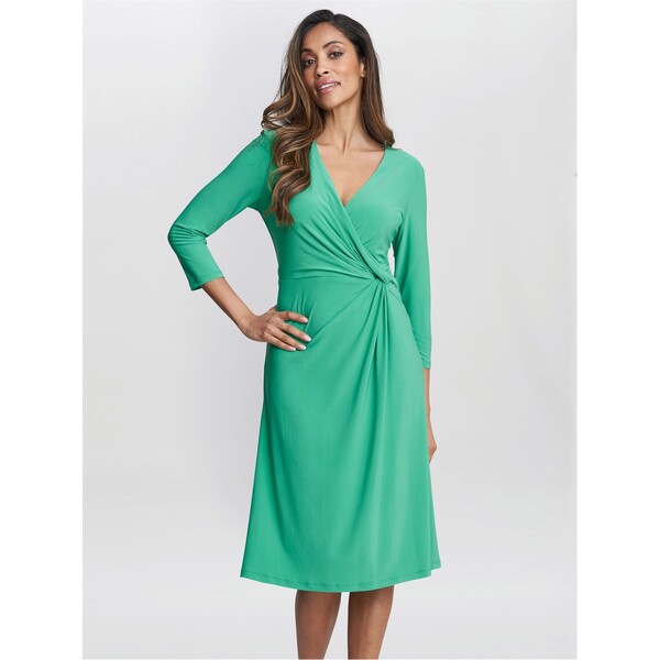 ジーナバッコーニ レディース トップス ワンピース ラップワンピース ジャージー Gina Bacconi Antonia Jersey Wrap Dress JADE