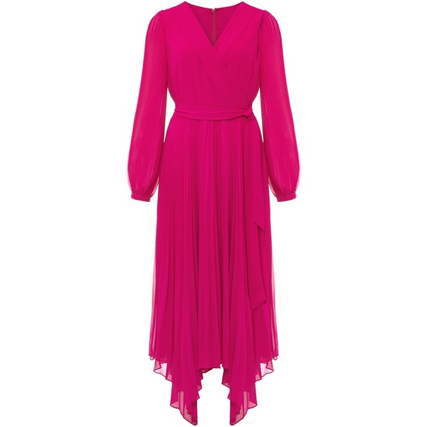 フェイズ・エイト レディース トップス ワンピース ラップワンピース プリーツ Phase Eight Petra Pleated Wrap Dress Magenta Pink ピンク