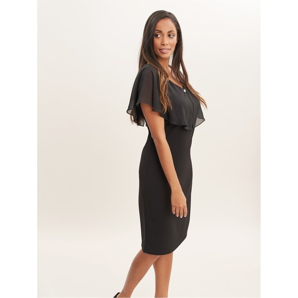 ジーナバッコーニ レディース トップス ワンピース Vネック Gina Bacconi Ryan Short V-Neck Shift Dress BLACK ブラック