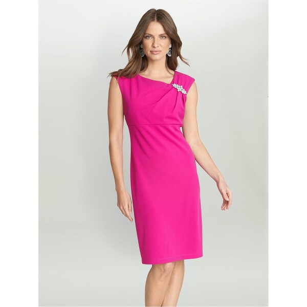 ジーナバッコーニ レディース トップス ワンピース エンパイア Gina Bacconi Chaselynn Empire Waist Sheath Dress FUSCHIA フューシャ