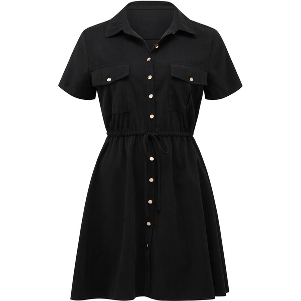 フォーエバーニュー レディース トップス ワンピース シャツワンピース シャツ Forever New Avana Skater Shirt Dress Black ブラック