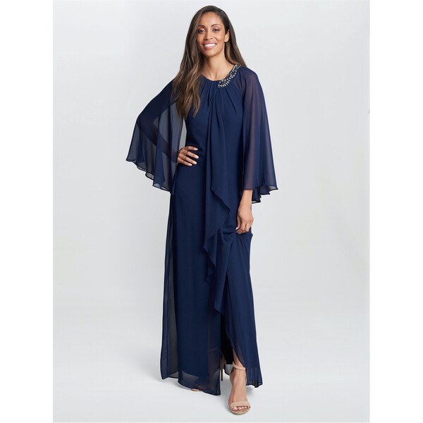 ジーナバッコーニ レディース トップス ワンピース マキシ ホルター Gina Bacconi Polly Maxi Halter Neck Dress NAVY ネイビー