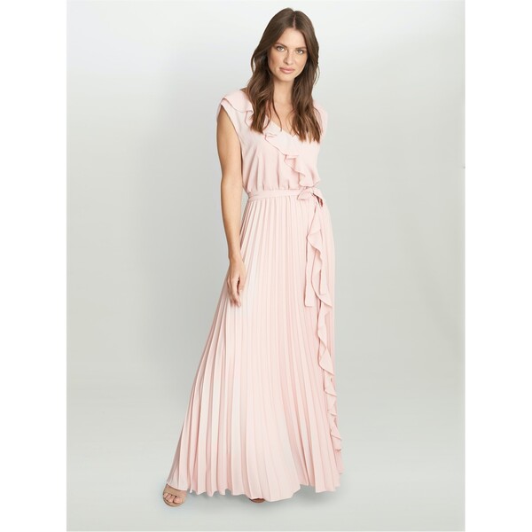 ジーナバッコーニ レディース トップス ワンピース マキシワンピース キャップ マキシ Gina Bacconi Caprice Maxi Dress With Frill Detail BLUSH ブラッシュ｜ReVida 店