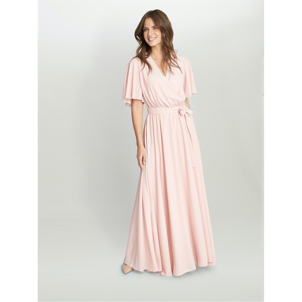 ジーナバッコーニ レディース トップス ワンピース ケープデザイン マキシワンピース キャップ ケープ マキシ Gina Bacconi Crissy Maxi Dress With Cape Sleeve BLUSH ブラッシュ