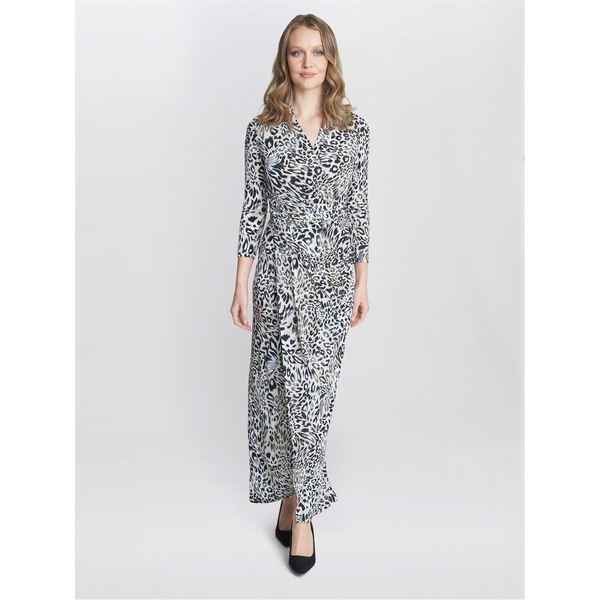 ジーナバッコーニ レディース トップス ワンピース マキシワンピース ジャージー マキシ Gina Bacconi Keri Jersey Wrap Maxi Dress BLACK / BEIGE ブラック|ReVida 店