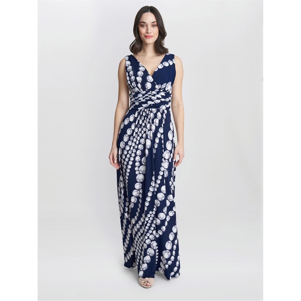 ジーナバッコーニ レディース トップス ワンピース マキシワンピース ジャージー マキシ Gina Bacconi Harriet Jersey Maxi Dress NAVY / PEARL パール｜ReVida 店