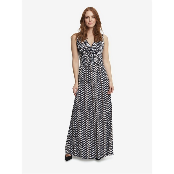 ジーナバッコーニ レディース トップス 衣装 マキシ衣装 プルオーバー マキシ Gina Bacconi Susie Jersey Maxi Dress BEIGE / NAVY 米国海軍
