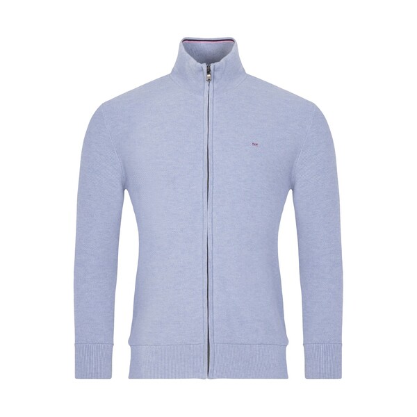 エデンパーク メンズ アウター ニット・セーター カーディガン Eden Park Grey seed stitch zipped cardigan BLC1 グレー