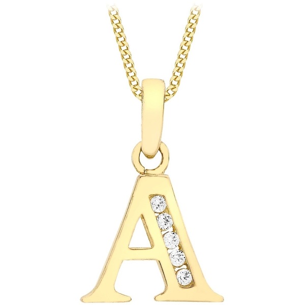 ビー ユー レディース アクセサリー ネックレス・チョーカー・ペンダントトップ レース Be You 9ct Gold CZ Initial Necklace Yellow Gold イエロー｜ReVida 店