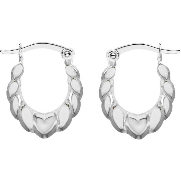 ビー ユー レディース アクセサリー ピアス・イヤリング ミニ Be You Sterling Silver Mini Heart Hoops Silver シルバー