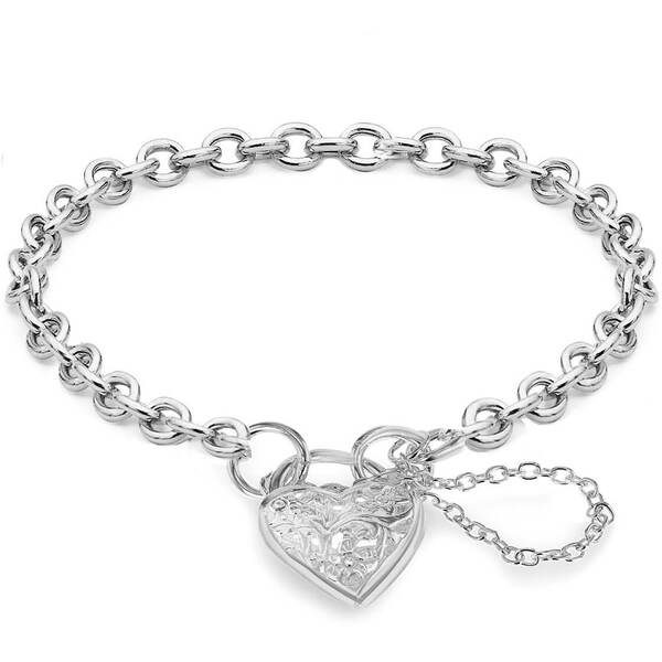 ビー ユー レディース アクセサリー ブレスレット・バングル・アンクレット Be You Sterling Silver Belcher Heart-Padlock Bracelet Silver シルバー|ReVida 店