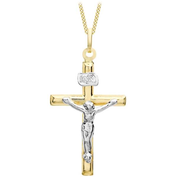 ビー ユー レディース アクセサリー ネックレス・チョーカー・ペンダントトップ レース Be You 9ct Gold 2-Colour Crucifix Necklace Gold ゴールド|ReVida 店