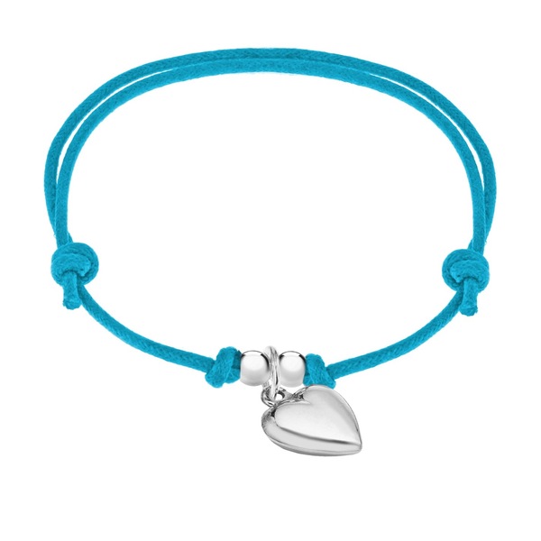 ビー ユー レディース アクセサリー ブレスレット・バングル・アンクレット Be You Sterling Silver Blue Cord Heart Charm Bracelet Blue ブルー|ReVida 店