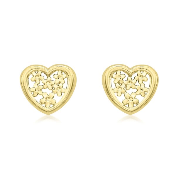 ビー ユー レディース アクセサリー ピアス・イヤリング Be You 9ct Gold 'Flower Heart' Studs Gold ゴールド