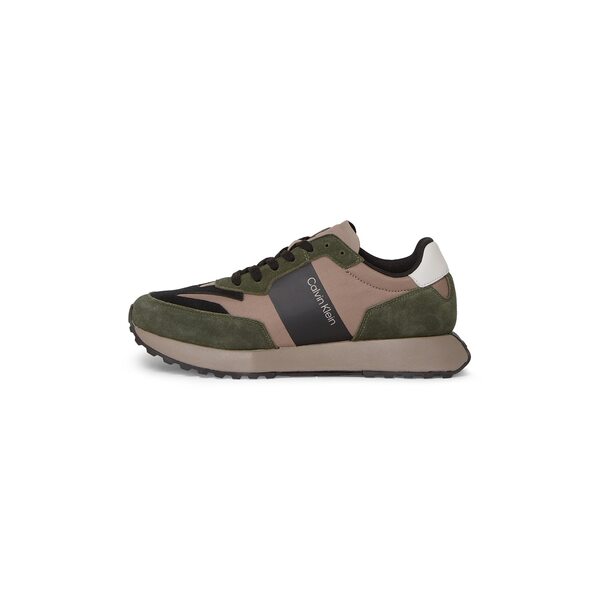 カルバンクライン メンズ シューズ スニーカー スエード Calvin Klein Suede Trainers DkOlive/Black ブラック