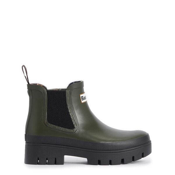 バブアー レディース シューズ ブーツ・レインブーツ アンクル Barbour Halton Ankle Wellingtons Olive/Black ブラック