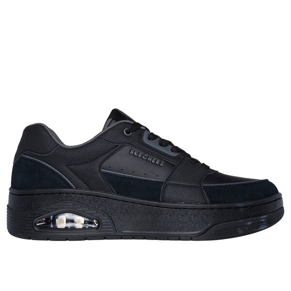 スケッチャーズ メンズ シューズ スニーカー オーバーレイ スエード Skechers COURT OVERLAY SUEDE Black ブラック