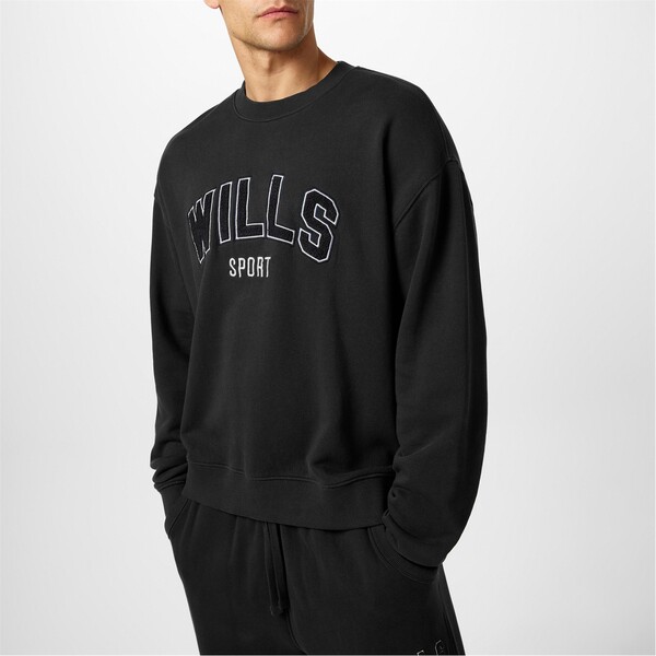 ジャック ウィルス メンズ アウター パーカー・スウェット Jack Wills Boucle Grphc Crw Sn51 Washed Black ブラック
