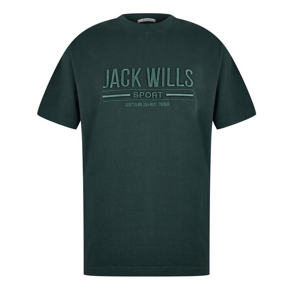 ジャック ウィルス メンズ トップス Tシャツ Jack Wills High BuildEmb Tee Sn44 Evergreen
