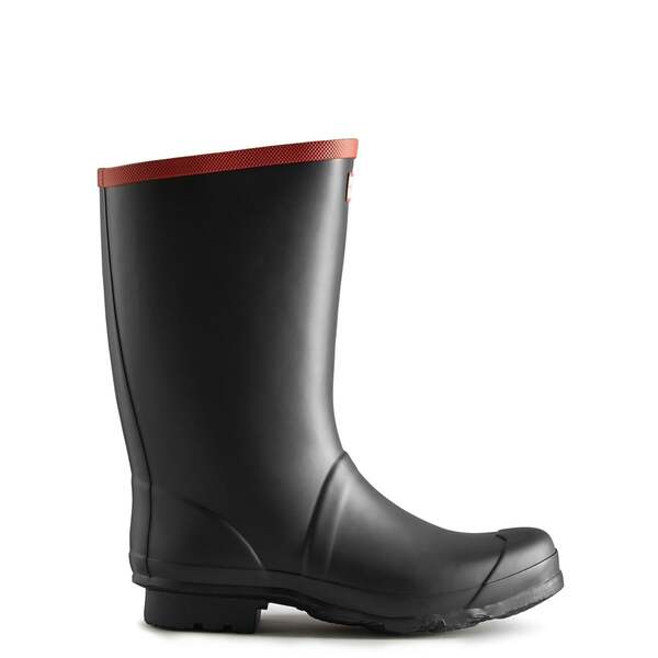 ハンター メンズ シューズ ブーツ・レインブーツ Hunter Argyll Short Knee Wellington Black ブラック