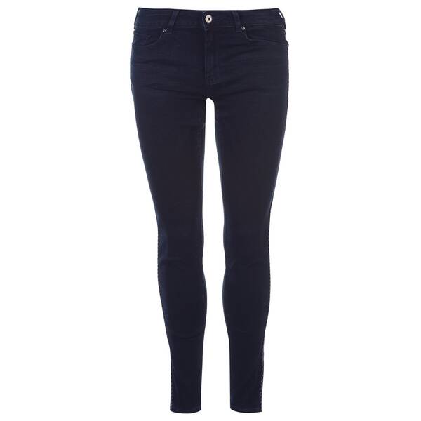 スコッチアンドソーダ レディース ボトムス ジーンズズボン下 刺しゅう デニム Scotch and Soda Pitch Dark stripe embroidered jeans Denim Dark Indigo インディゴ