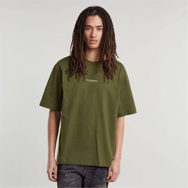 ジースター メンズ トップス Tシャツ G Star Gstar Centre Chest Sn44 Olive オリーブ