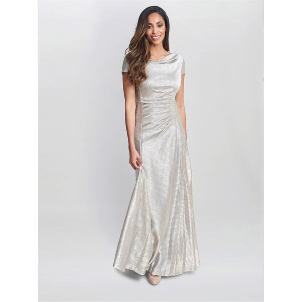 ジーナバッコーニ レディース トップス ワンピース マキシワンピース トール マキシ Gina Bacconi Alivia Metallic Cowl Maxi Dress CHAMPAGNE シャンパン