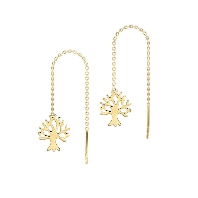 ビー ユー レディース アクセサリー ピアス・イヤリング Be You 9ct Gold 'Tree of Life' Pull-Through Earrings Yellow Gold イエロー｜ReVida 店