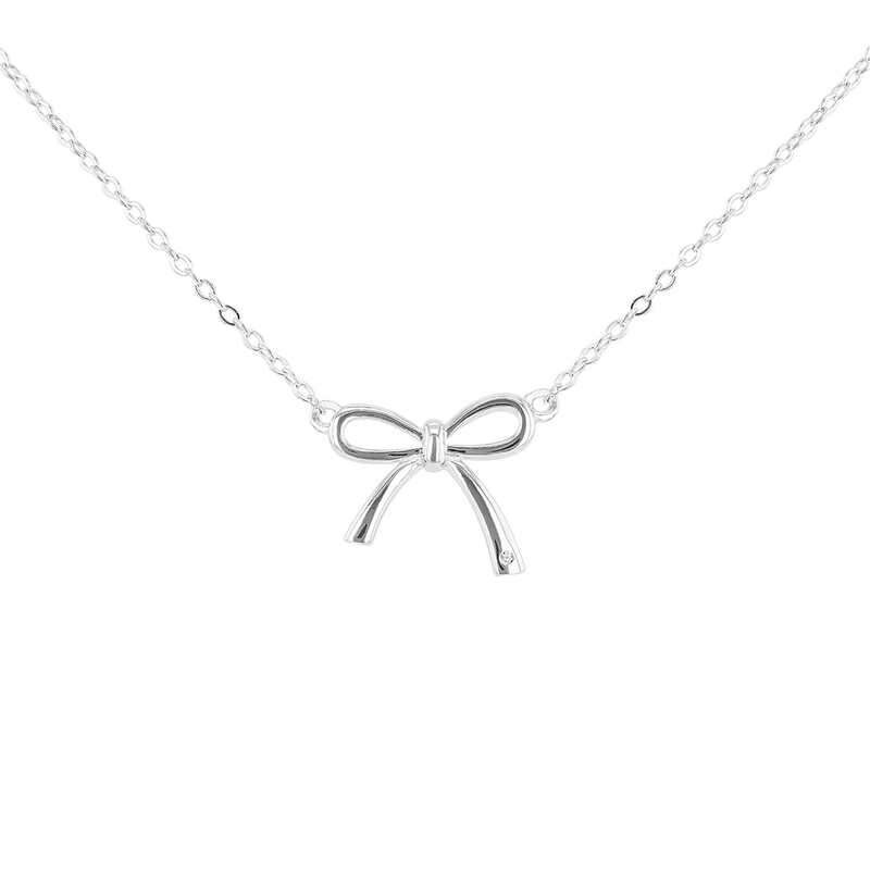 ビー ユー レディース アクセサリー ネックレス・チョーカー・ペンダントトップ レース Be You Sterling Silver Bow & Diamond Necklace Sterling Silver シルバー