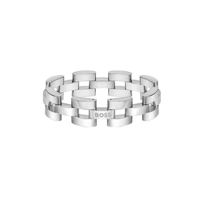 ボス メンズ アクセサリー ブレスレット・バングル・アンクレット Tシャツ Gents BOSS Sway Stainless Steel Bracelet Silver シルバー|ReVida 店