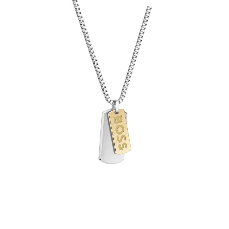 ボス メンズ アクセサリー ネックレス・チョーカー・ペンダントトップ レース Gents BOSS Devon Box Chain Necklace Two Tone