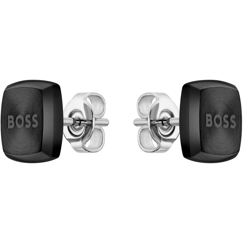 ボス メンズ アクセサリー ピアス・イヤリング Tシャツ Gents BOSS Yann Stainless Steel Square Earrings Black ブラック
