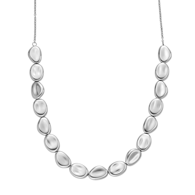 スカーゲン レディース アクセサリー ネックレス・チョーカー・ペンダントトップ Tシャツ レース Skagen Anja Pebble Silver Stainless Steel Beaded Necklace SKJ1851040 Silver シルバー