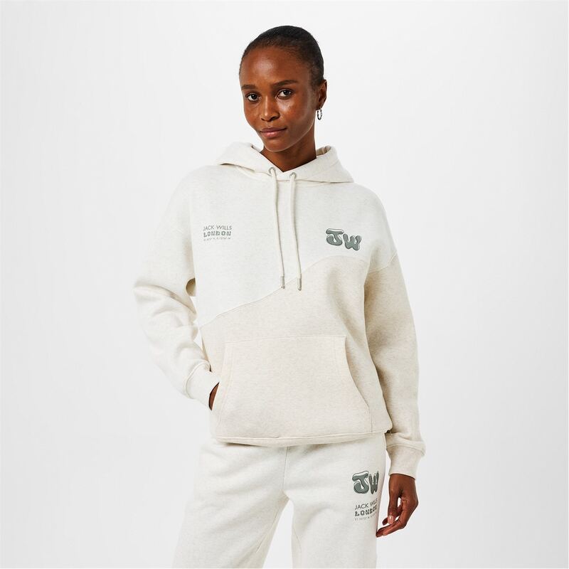 ジャック ウィルス レディース アウター パーカー・スウェット パーカー Jack Wills Splice Hoodie Ld44 Oat Marl マール