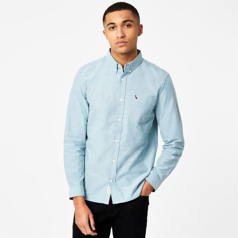 ジャック ウィルス メンズ トップス シャツ オックスフォード Jack Wills Wadsworth Plain Oxford Shirt Sky Blue ブルー