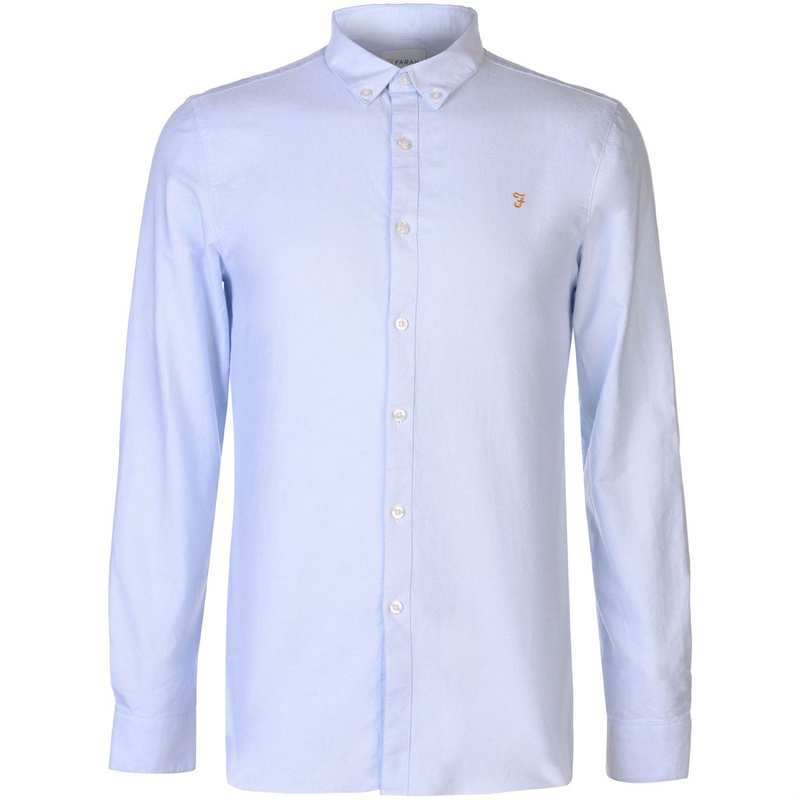 ファーラー メンズ トップス シャツ オックスフォード Farah Oxford Long Sleeve Shirt Sky Blue ブルー