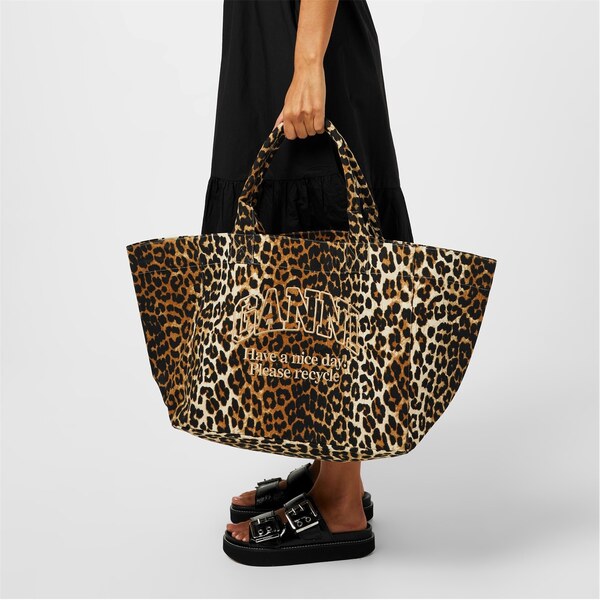 GANNI ヒョウ柄 トートバッグ TOMORROWLAND - ガニーGANNI☆新品未使用レオパード柄巾着トート