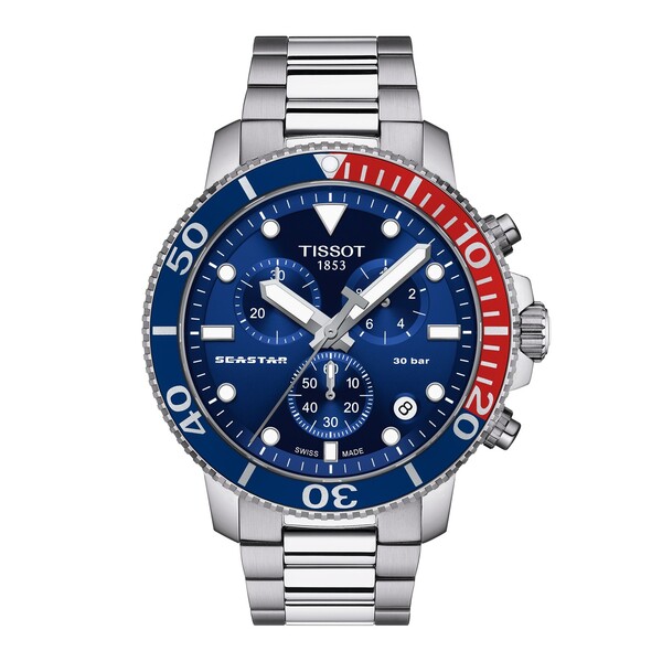 ティソット メンズ 佩び物 ウォッチ Tissot Seastar Chrono Blue/Steel 青色