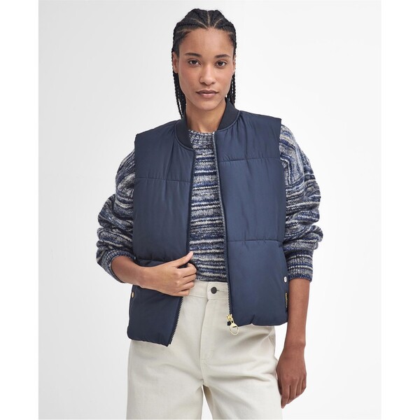 バブアー レディース アウター 上衣・上衣 ジレ Barbour Fay Gilet Navy/Brwn/Sand 米国海軍