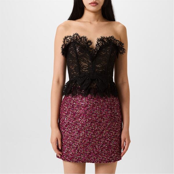 アレッサンドラ リッチ レディース トップス シャツ レース ALESSANDRA RICH Lace Bustier With Bow Black ブラック|ReVida 店
