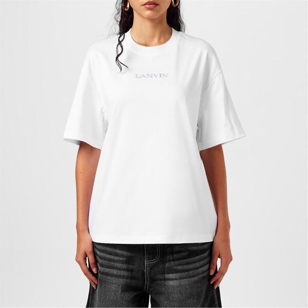 ランバン レディース トップス シャツ Tシャツ ロゴ Lanvin Logo T-Shirt Ld43 Optic White ホワイト|ReVida 店