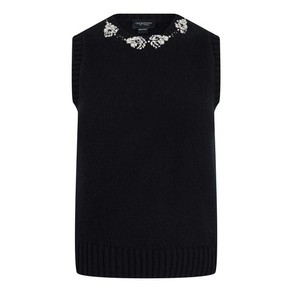 ジャンバティスタ ヴァリ レディース トップス シャツ ニット GIAMBATTISTA VALLI Giambat Knit Top Ld43 Black/Strass ブラック｜ReVida 店
