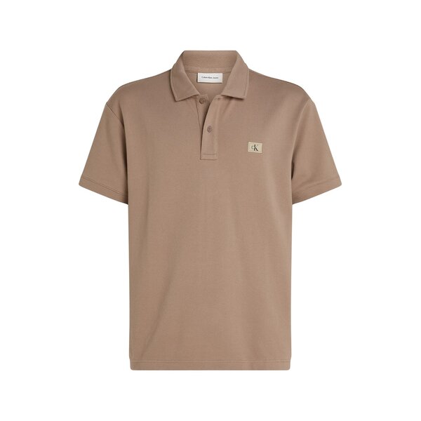 カルバンクライン メンズ トップス ポロシャツ Calvin Klein Jeans WOVEN LABEL POLO Taupe Grey グレー